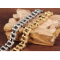 New Fashion Simple Bracelets Vintage Gold Handmade Chain Stainless Steel Leather Men Bracelet